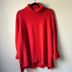 J. Crew Vibrant Red Cowl/Turtle Neck Sweater